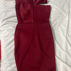 Maroon Classy Bodycon Dress