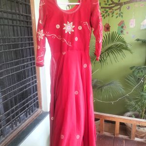 Red Plain Anarkali Suit- Valentine Day🎁♥️💐