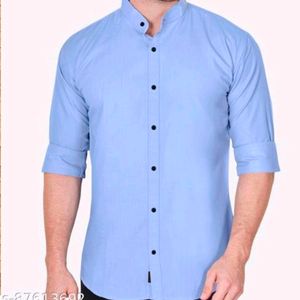 Men Solid Casual Light Blue Shirt