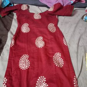 Maroon Embroidery Kurti