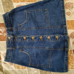 Blue Denim Mini Skirt