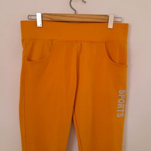 Mango Yellow Active Wear Pant (Women's)