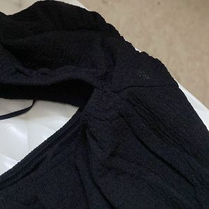 H&m Black Crepe Top