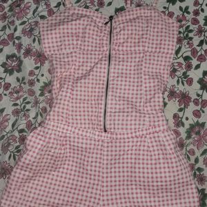 Combo! Floral Mini Dress and Gingham Pink Jumpsuit