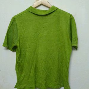 Trendy New Parrot Green Cotton Top For Women