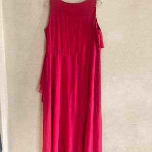 💥500rs For Today 💥Pink Solid Maxi Dress🩷