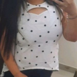 White Dotted Top