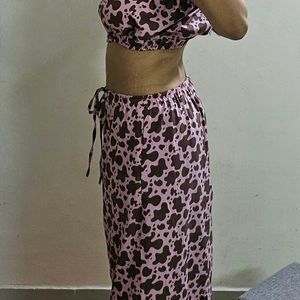 Pink Animal Print Co-ord Set