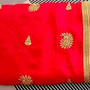 New Red Work Saree