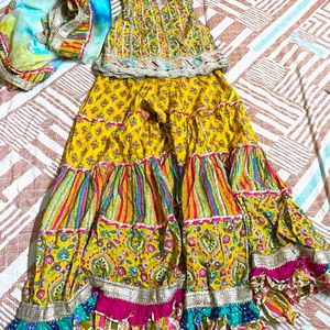 sharara suit mustard Yellow