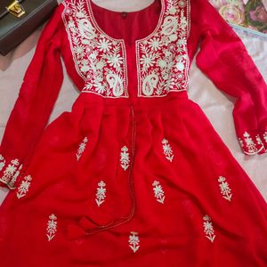 Red Short Kurti 🍷🎀