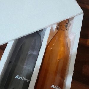 Newly Unused Set Of 2 Glass Bottle