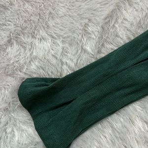 Green Cute Pemplum Crop Top