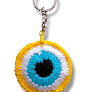 Evil Eye Handmade Crochet Keychain💛