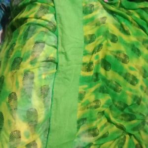 It's A Gorgeous Parrot Green Colour Saree With