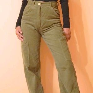 Olive Green Cargo Jeans For Women