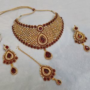 Bridal Jewel Set With Quality AD Stones