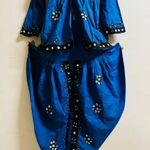 Navratri Special Navy Blue Keryu Dhoti Set + Cap