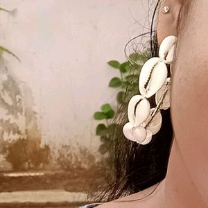 White Shell Earrings