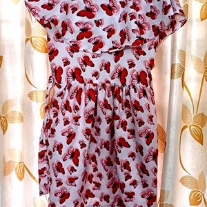 Butterfly Printed Frock For Girls 8-9yrs