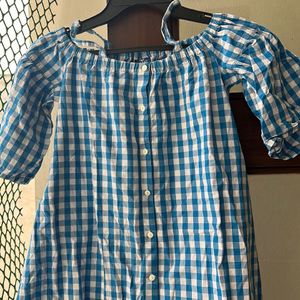 ECIOnly 150/-Blue Checkered Dress Last Selling Pr