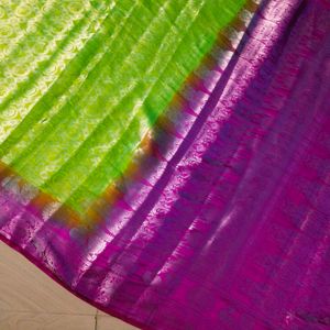 Silver Design Banarasi Soft Silk Saree