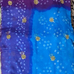 Blue Chiffon Saree