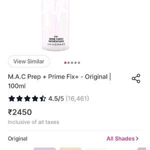 ♥️Sale💞 M.A.C Prep + Prime Fix+ - Original100ml