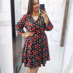 Plus floral printed dress