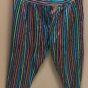 Black with rainbow stripes salwar pants