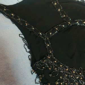 New Black zari Work Top