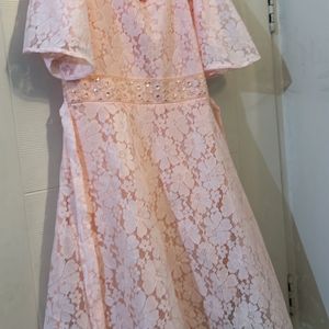 Very New Peach Colour Girlish Frock