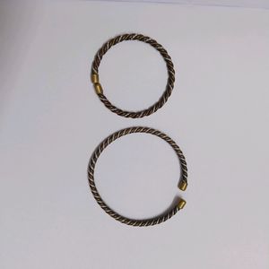 Two Adjustable Bangle Bracelets