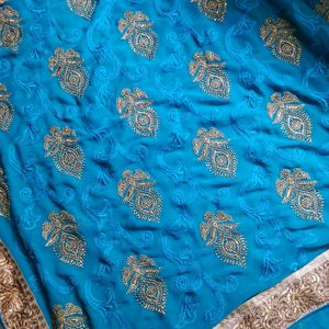 Beautiful Saree Embroidery Work Sare With Blouse