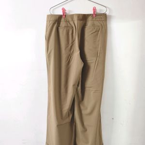 Beige Wide Leg Korean Trousers