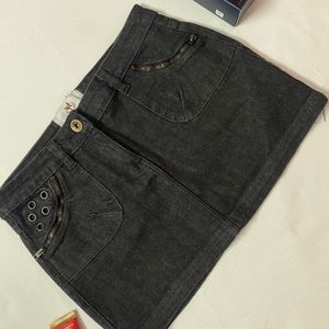 Black Denim Skirt