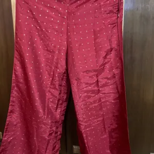 W Red Parallel  Pants