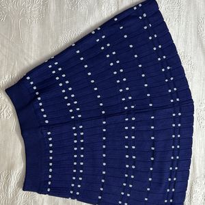 Navy Blue Woollen Skirt