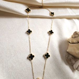 Anti-tarnish 7 Four Clover Long Chain Necklace