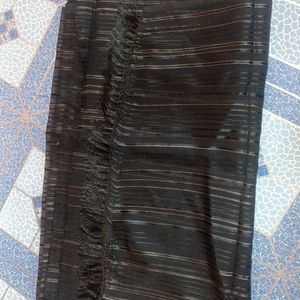 Black Saree With Blouse Kapda