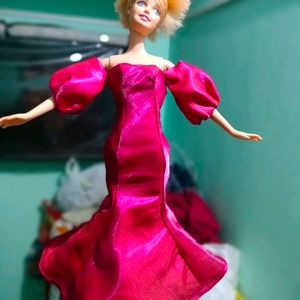 Pink Mermaid Gown For Barbie Doll 🥰