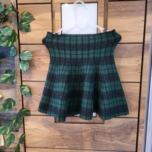 Beautiful Pair Of Black Top With Green Skirt