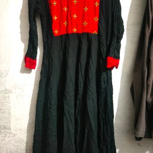 Classic Red And Black Kurta