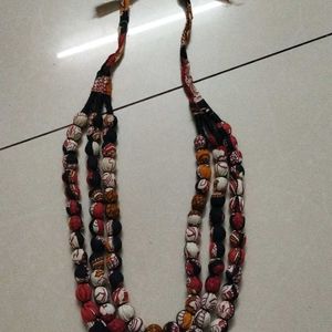 3 Layer Handmade Beaded Cloth Necklace