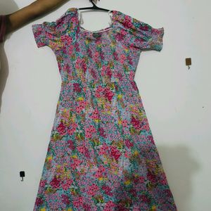 A Line Floral Dresss