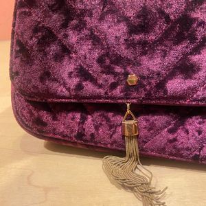 Charles & Keith Velvet Clutch