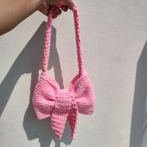 Handmade Crochet Bow Bag 🎀