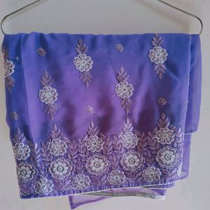 Beautiful Lavender Colour Saree