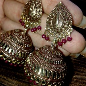 Jhumke And Huge Ring