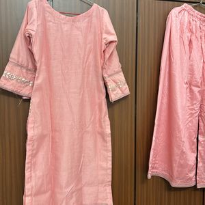 Women Pink Palazzo Suit Set